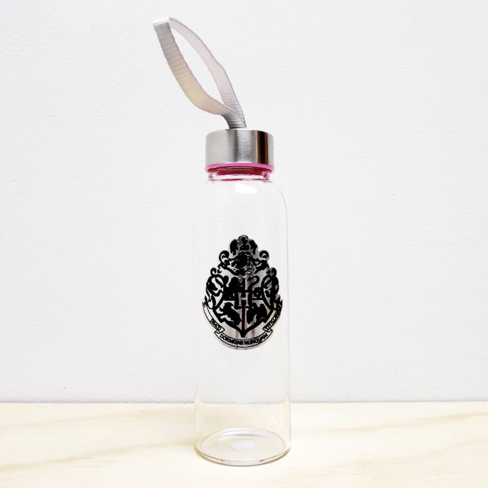 NEW HARRY POTTER Hogwarts Draco Dormiens Nunquam Titillandus Glass Water Bottle